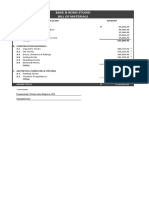 Bake & Bond Studio Bill of Materials: Amount Particulars