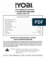 Mma Inverter Welder: Owner'S Operating Manual Model Mma-140