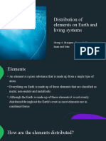 Distribution of Elements On Earth and Living Systems