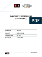 Summative Assessment (Assignment) : Semester 2020 01 Subject Accounting Subject Code ACC101 Due Date 2 JUNE 2020