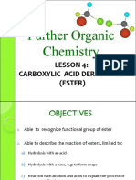 Further Organic Chemistry: Lesson 4: Carboxylic Acid Derivatives (Ester)