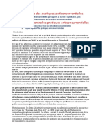 Typologie Des Pratiques Anticoncurrentielles