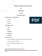 Manana Maridashvili. MD, PHD, Associated Professor Ciu Epidemiology Basic Measurement