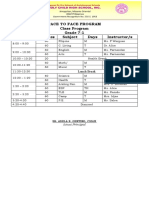 Face To Face Program Class Program Grade 7-1 Time Minutes Subject Days Instructor/s