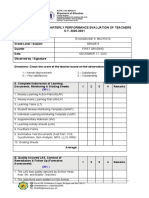 Contextualized Quarterly Performance Evaluation of Teachers S.Y. 2020-2021