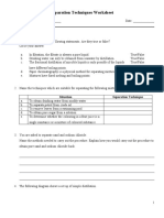 Separation Techniques Worksheet