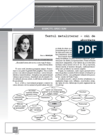 Textul Metaliterar - Cai de Abordare