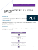 Ficha Informativa e de Trabalho Texto Argumentativo