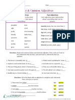 Fact and Opinion Adjectives 1