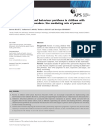 Family Functioning and Behaviour Problems in Children With Autism Spectrum Disorders The Mediating Role of Parent Mental Health