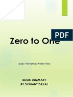 Zero To One - Peter Thiel - Book Summary