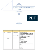 Rancangan Pengajaran Tahunan 2020: Physics Form 4