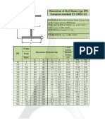 Dimensions of Steel Beams Type IPE European Standard EN 10025-1/2