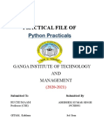 Practical File Of: Python Practicals