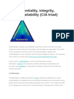 Confidentiality, Integrity, and Availability (CIA Triad)