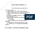 Test Procedure Ot Oil in Water by N