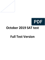 October 2019 SAT Test