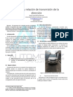 Ángulos y Relación de Transmisión de La Dirección 1er Interciclo