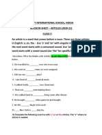 In Each Sentence: II) Complete The Following Exercise With or Articles. Put "X" Where No Article Is Needed