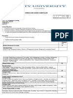 Format For Course Curriculum: Course Code: ACCT315 Credit Units: 3 Level: UG