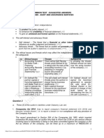 This Study Resource Was: Common Test - Suggested Answers Aud 689 - Audit and Assurance Services