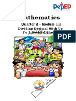 Mathematics: Quarter 2 - Module 11: Dividing Decimal With Up To 2 Decimal Places