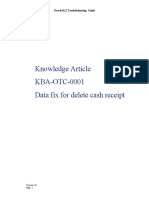 Knowledge Article KBA-OTC-0001 Data Fix For Delete Cash Receipt