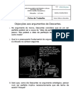 Ficha de Trabalho 11º Ano - Críticas A Descartes