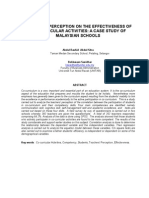 Teachers' Perception On The Effectiveness of Co-Curricular Activities-A Case Study of Malaysian School