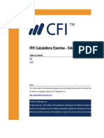 IRR Calculations Exercise - Solution