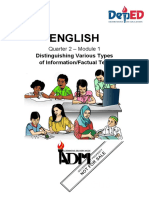 English: Distinguishing Various Types of Information/Factual Text