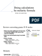 Aim: Doing Calculations Using The Molarity Formula: Do Now: Get Ready For Quiz