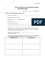 Kingston Project Surveillance Program (KPSP) Questionnaire: Section A: Demographic Information