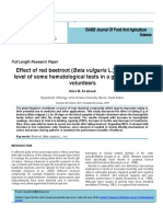 Effect of Red Beetroot (Beta Vulgaris L.) Intake On The Level of Some Hematological Tests in A Group of Female Volunteers