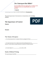 5. How Do I Interpret the Bible (Outline)