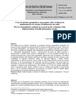 O Uso de Métodos Quantitativos em Pesquisas Sobre Avaliação Da