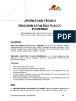 EMULSION ASFALTICA PLACCO Economax