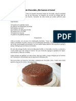 Torta de Chocolate, Sin Huevos Ni Horno