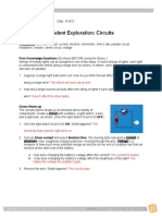 Student Exploration: Circuits: Vocabulary: Ammeter, Circuit, Current, Electron, Ohmmeter, Ohm's Law, Parallel Circuit