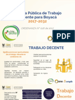 Formulación y Estructura Política Pública de Trabajo Decente para Boyacá 2017 2032