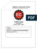 Engineering College Tuwa: Name: Subject: Branch: Computer Engineering Enrollment No