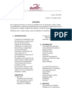 Informe de Quimica Practica 1 Identificacion de Bases Acidos y Sales