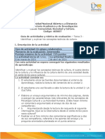 Tarea 3 - Identificar y Explicar Los Conceptos Teóricos de Cultura