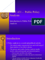 Introduction To Public Policy Analysis