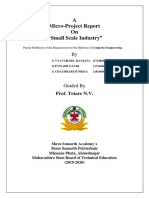 A Micro-Project Report On "Small Scale Industry": Prof. Totare N.V