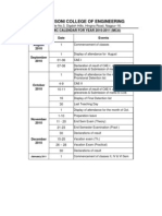 G.H. Raisoni College of Engineering: Academic Calendar For Year 2010-2011 (Mca) Month Date Events August 2010