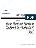 Parts Guide Manual: Bizhub 181/bizhub 211/bizhub 220/bizhub 7621/bizhub 7622 A08E