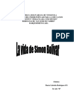 Sintesis de La Vida de Simon Bolivar