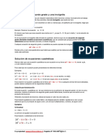 Ecuaciones de Segundo Grado y Una Incógnita