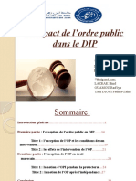 L'impact de L'ordre Public Dans Le DIP